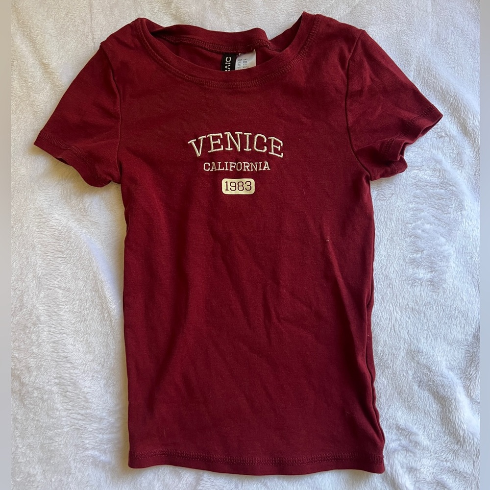 H&M Y2K Burgundy Tee